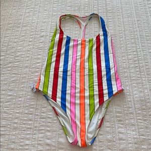 Multi Colored Striped AE One Piece Swim Suit